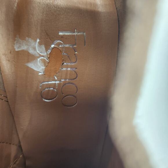 NWOT Franco Sarto Size 9M Booties Leather/Man Made‎ Upper Laced Top Stacked Heel - Picture 11 of 11